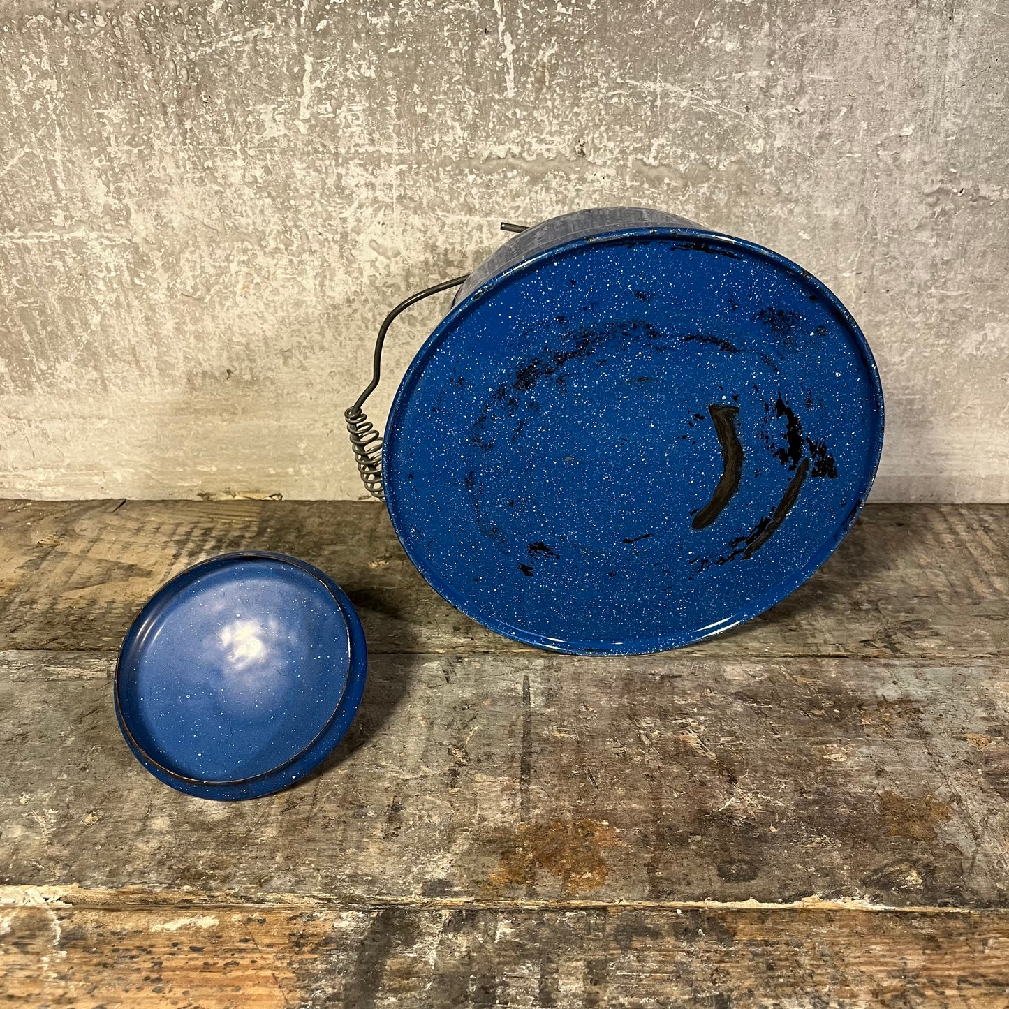 Blue Enamelware Kettle