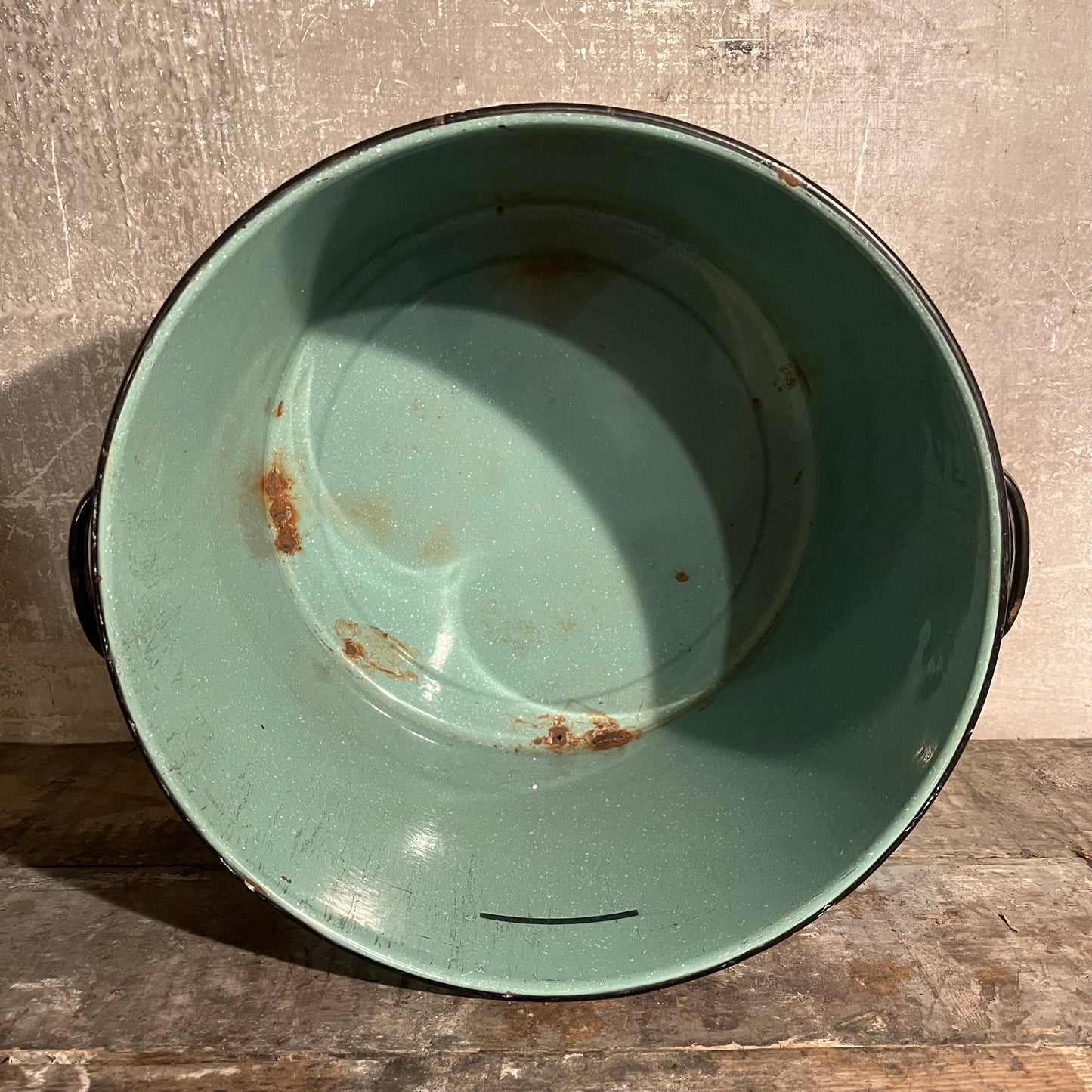 Green Enamelware Pot