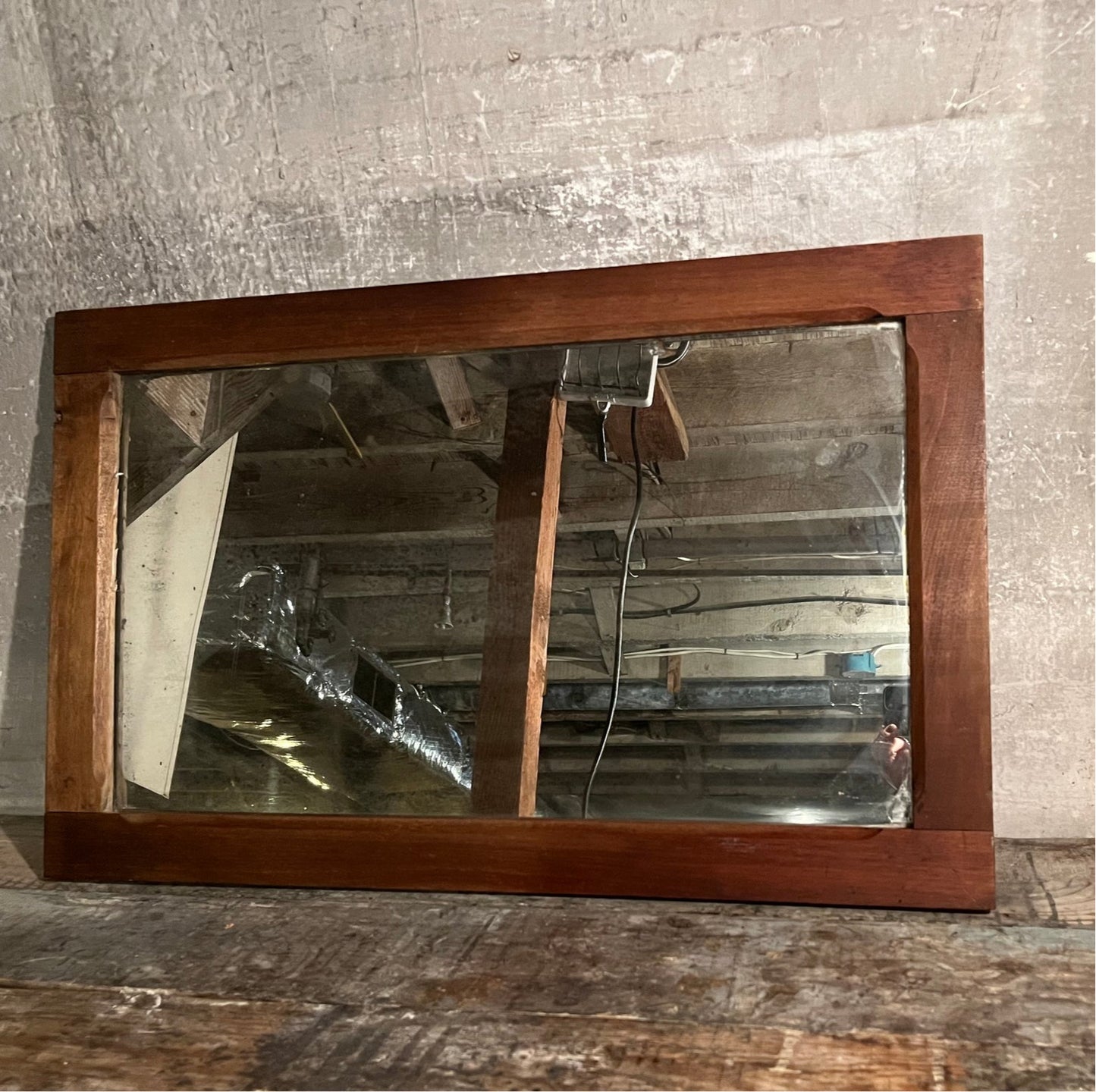 Wood Antiqued Mirror