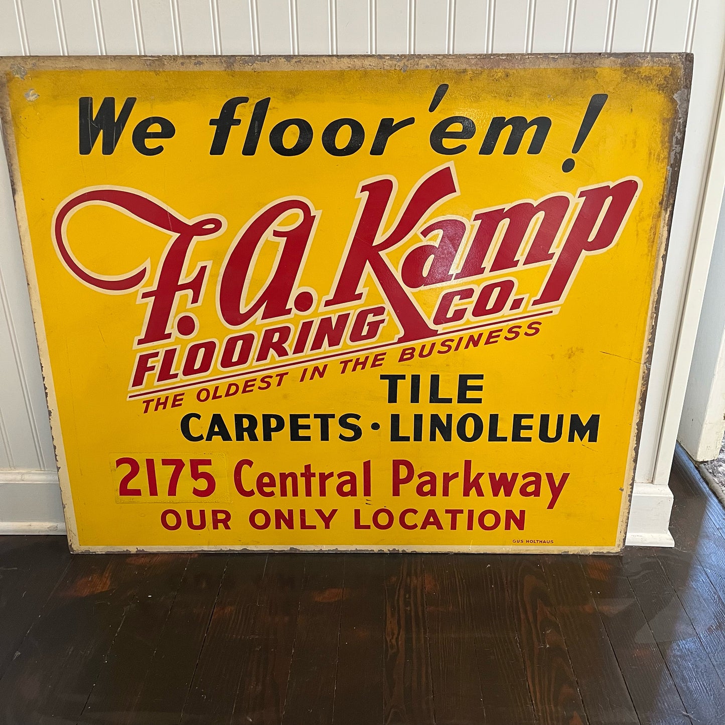 F. A. Kamp Vintage Flooring Sign