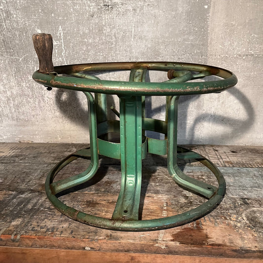 Vintage Green Metal Hose Reel