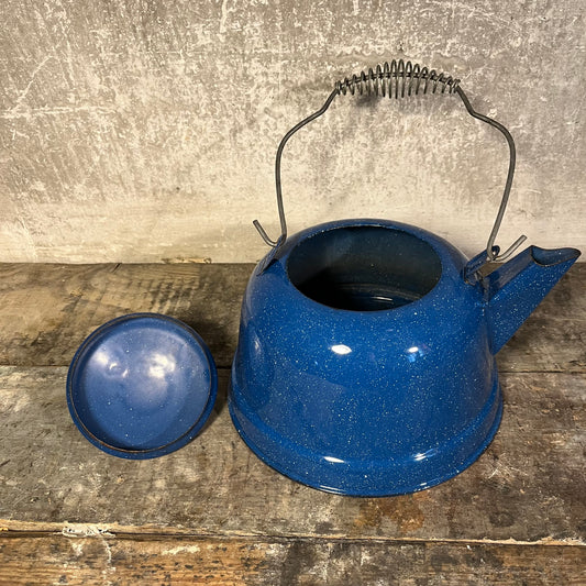 Blue Enamelware Kettle