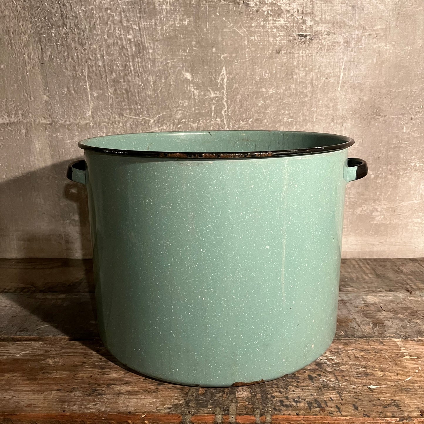 Green Enamelware Pot