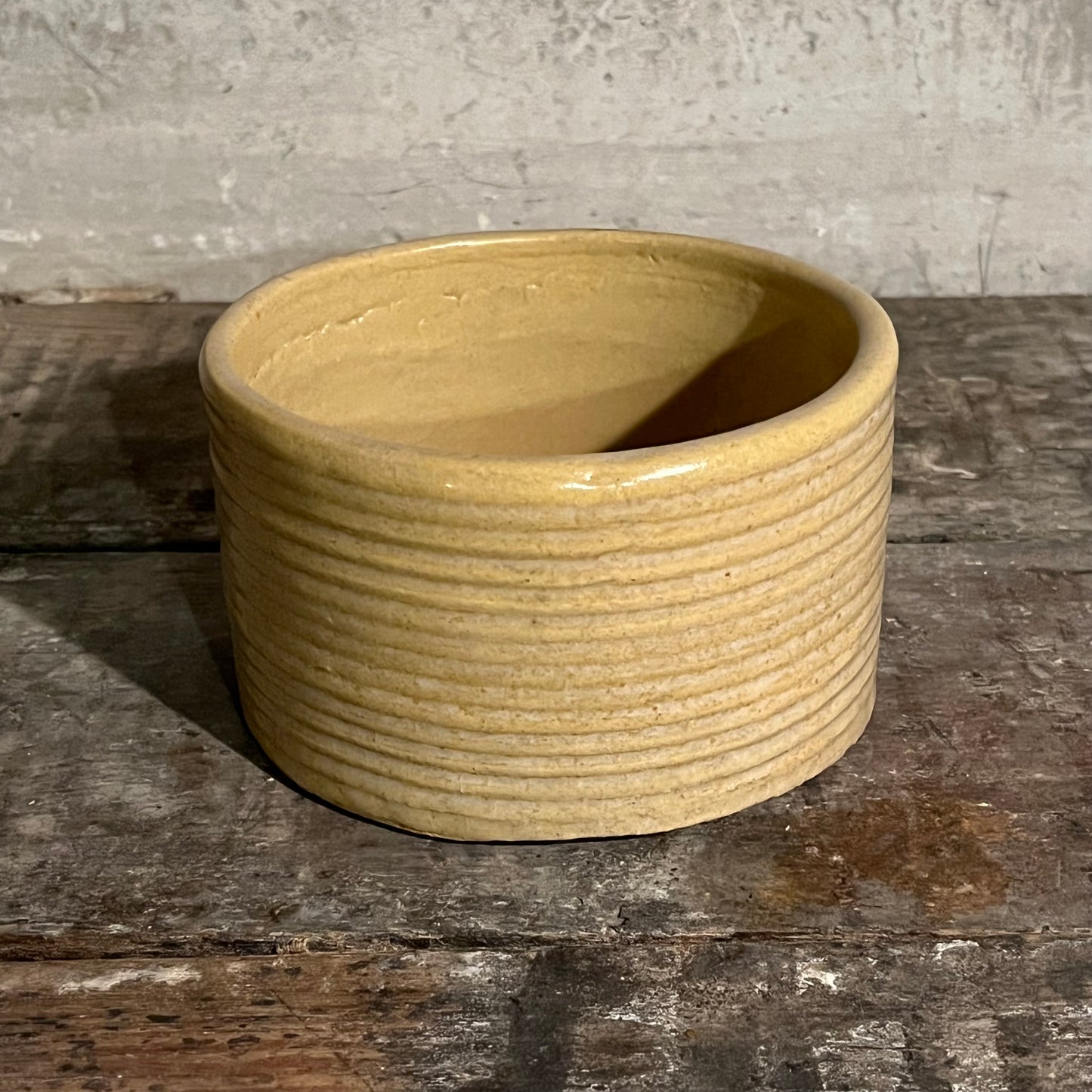 Zanesville Stoneware Ribbed Mid Century Pottery Bowl Planter