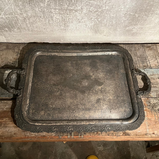 Homan Silver Co Quadruple Silver Plated Vintage Serving Tray with Handles