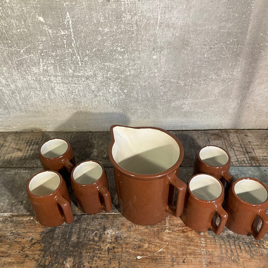 Buckeye Pottery Pitcher and Mugs