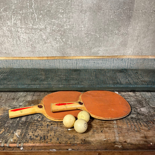 Vintage Table Tennis Net and Paddles